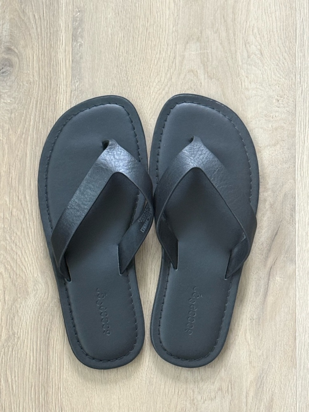 Zara Black Men's Strappy Leather Sandal Flip Flops 2742/620